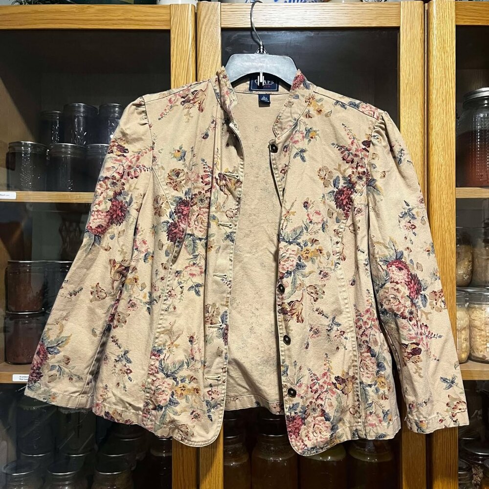 *SOLD* Chaps Floral 100% Cotton Denim Jacket